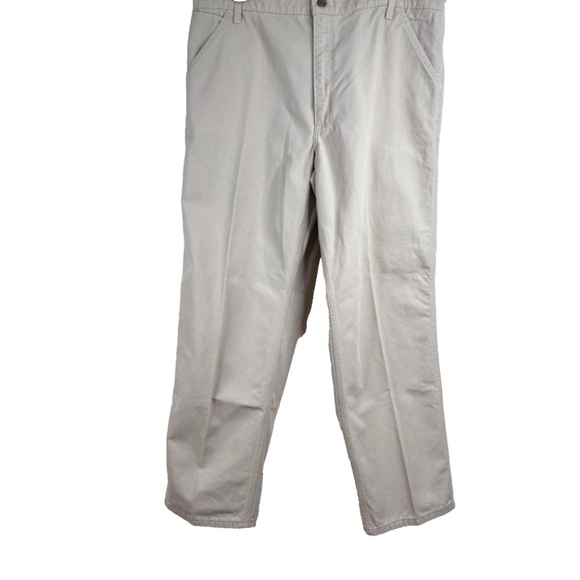 VTG Carhartt Relaxed Fit Khaki Pants 38x32 Made in USA Chinos Workwear Utility - Picture 1 of 9